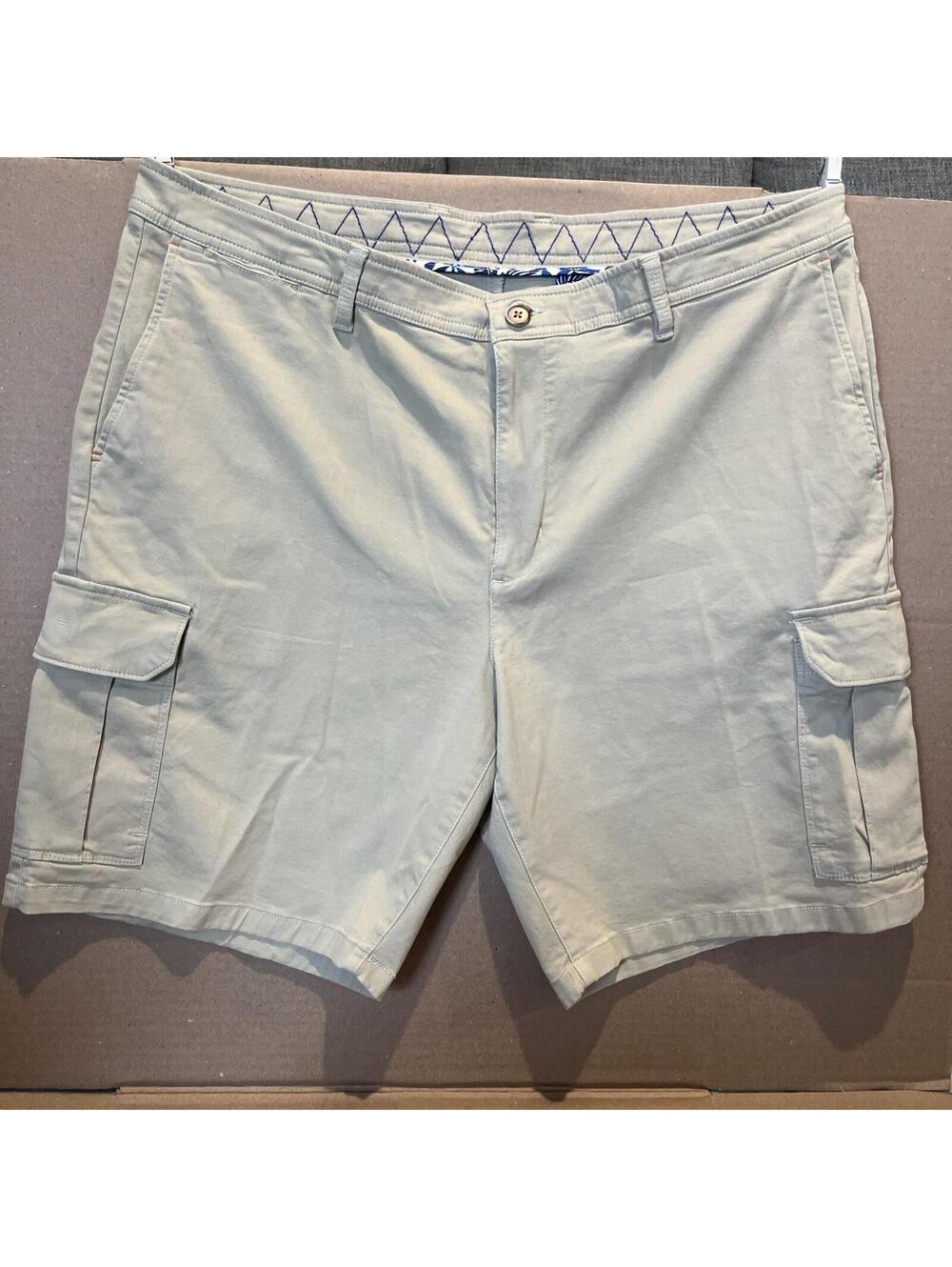 Tommy Bahama Coastal Key Stone Wash Khaki Cargo Shorts Inseam 9" Size 40 $118